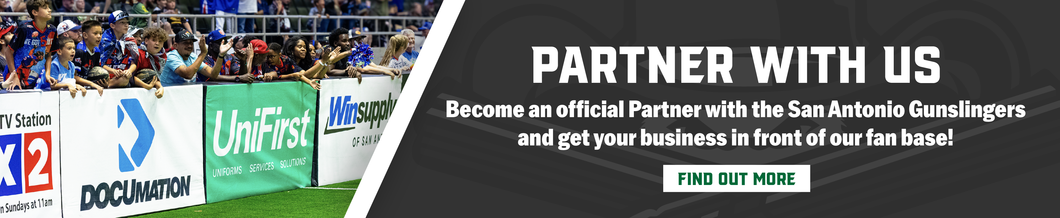 Become a partner with the San Antonio Gunslingers today!